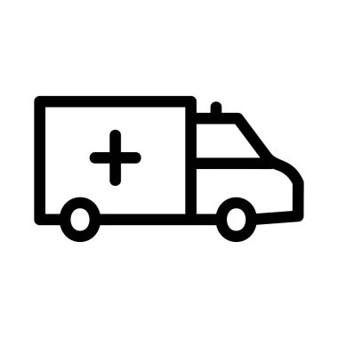 Ambulans araba düz kutsal kişilerin resmi, vektör, illüstrasyon