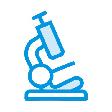 mikroskop düz simgesi beyaz arka plan, vektör, illüstrasyon izole