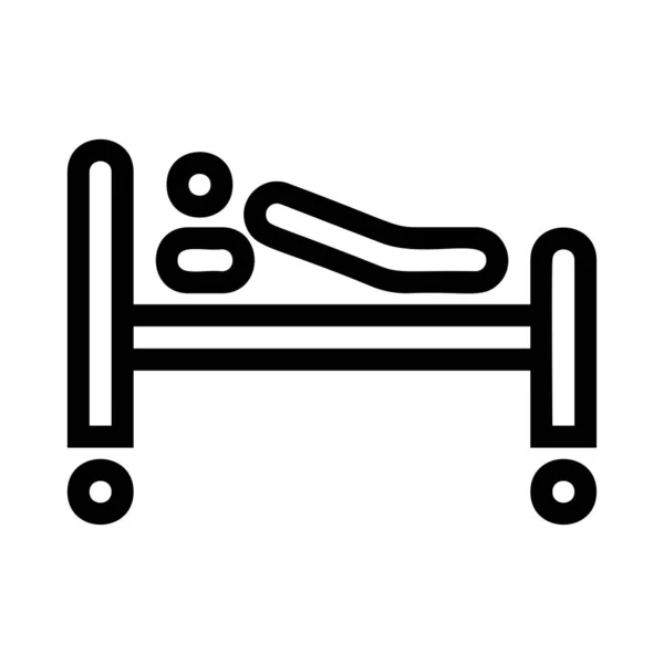 Krank Krankenhausbett Flaches Symbol Vektor Illustration — Stockvektor