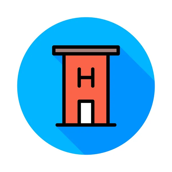 Hospital Icono Plano Aislado Sobre Fondo Blanco Vector Ilustración — Vector de stock