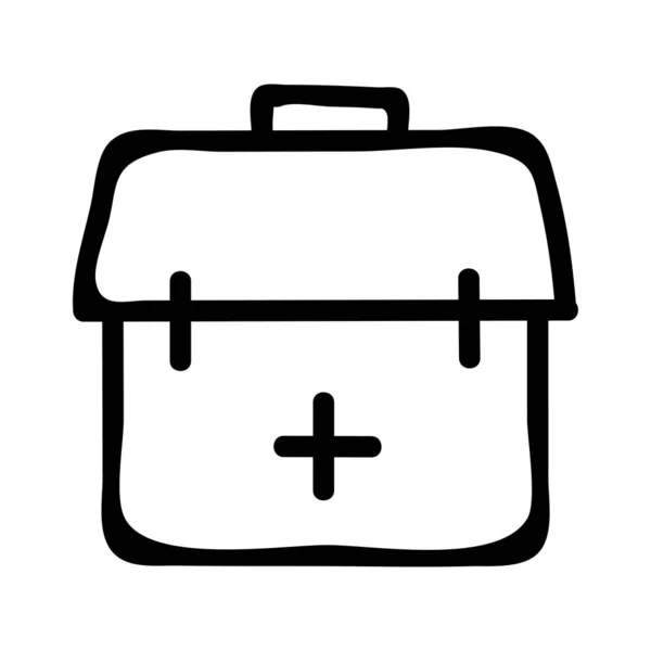 First Aid Kit Bag Flat Icon Vector Illustration — Stock Vector