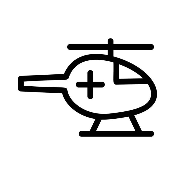 Ambulância Helicóptero Ícone Plano Vetor Ilustração — Vetor de Stock