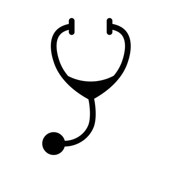 Beyaz Arka Plan Vektör Illüstrasyon Izole Stetoskop Düz Simgesi — Stok Vektör