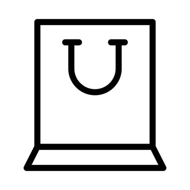 alışveriş çantası düz simgesi, vektör