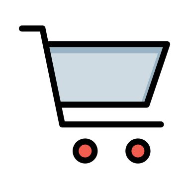 alışveriş sepeti düz simgesi, vektör