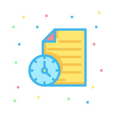 Belge web simgesi beyaz arka plan üzerinde izole iş için. Vektör çizim