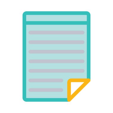 Belge web simgesi beyaz arka plan üzerinde izole iş için. Vektör çizim