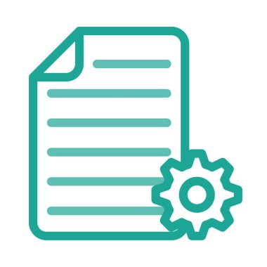 Belge web simgesi beyaz arka plan üzerinde izole iş için. Vektör çizim