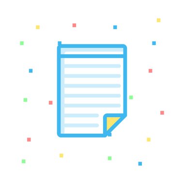 Belge web simgesi beyaz arka plan üzerinde izole iş için. Vektör çizim