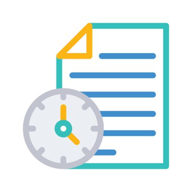 Belge web simgesi beyaz arka plan üzerinde izole iş için. Vektör çizim