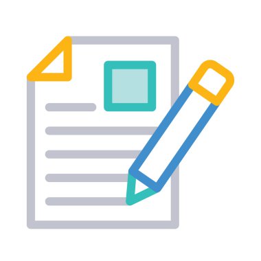 Kağıt belge beyaz arka plan, vektör, illüstrasyon izole kalem düz simgesi ile