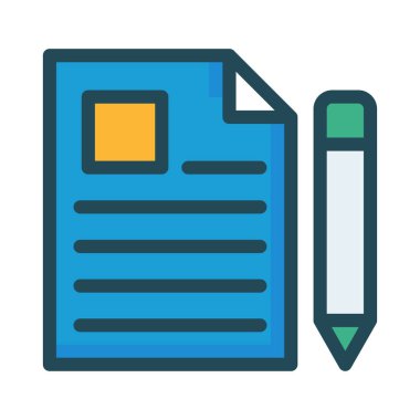 Kağıt belge beyaz arka plan, vektör, illüstrasyon izole kalem düz simgesi ile