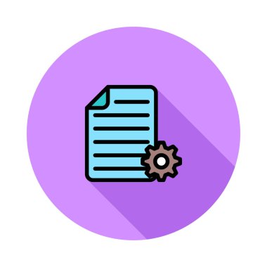 Belge web simgesi beyaz arka plan üzerinde izole iş için. Vektör çizim