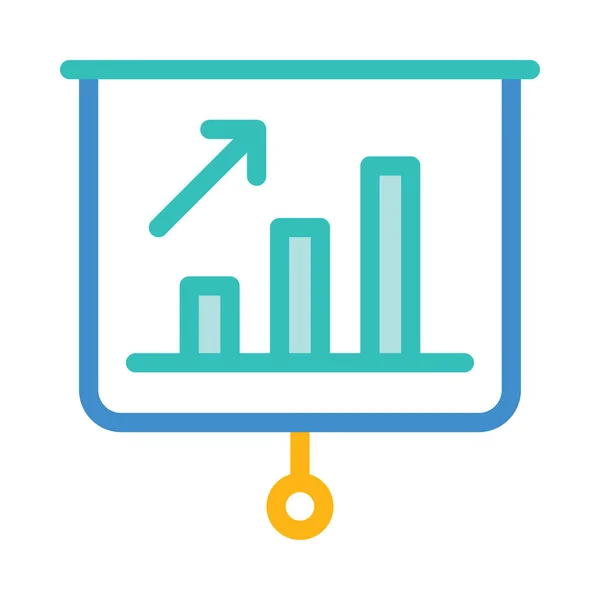 Grafico Crescente Ico Piatto Vettore Illustrazione — Vettoriale Stock