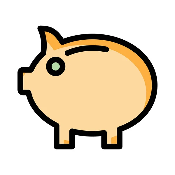 Ilustração Vetor Ícone Banco Piggy — Vetor de Stock