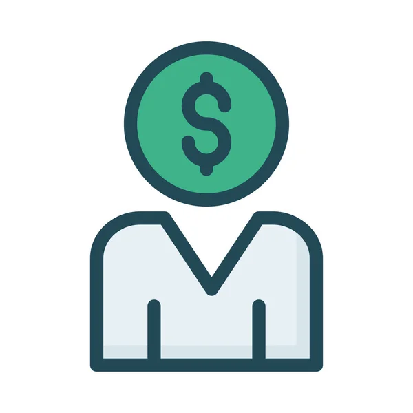 Dólar Signo Icono Vector Ilustración — Vector de stock