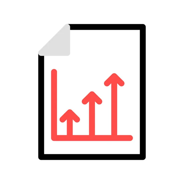 Grafico Crescente Icona Piatta Isolata Sfondo Bianco Vettore Illustrazione — Vettoriale Stock