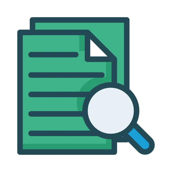 Vector Illustration Document Search Icon — Stock Vector
