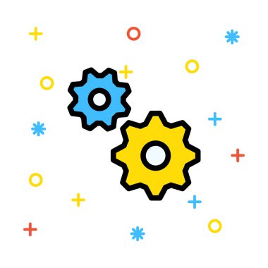 Beyaz arka plan, vektör, illüstrasyon izole iş hattı düz simge