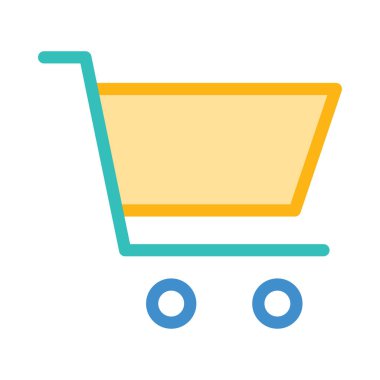 alışveriş sepeti düz simgesi, vektör