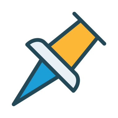 Kağıt PIN'i simge vektör çizim 