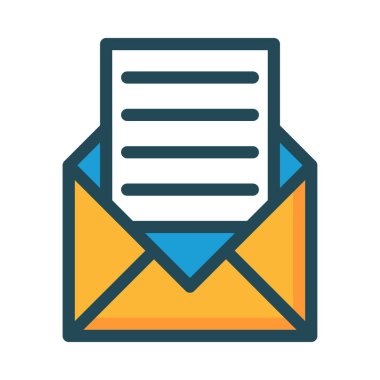 posta düz simgesi, vektör illüstrasyonu 