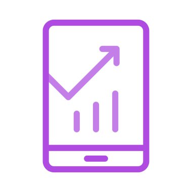 Beyaz arka plan, vektör, illüstrasyon izole smartphone ekran düz simgesini grafikte büyüyen