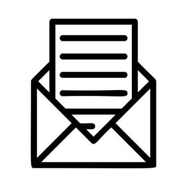 posta düz simgesi, vektör illüstrasyonu 