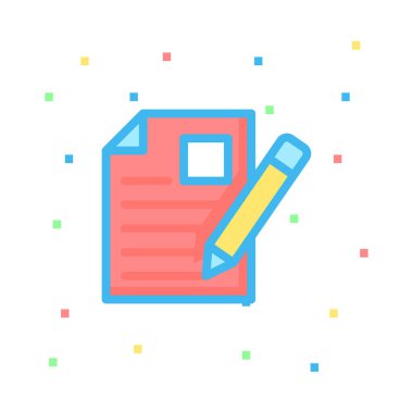 Belge web simgesi beyaz arka plan üzerinde izole iş için. Vektör çizim