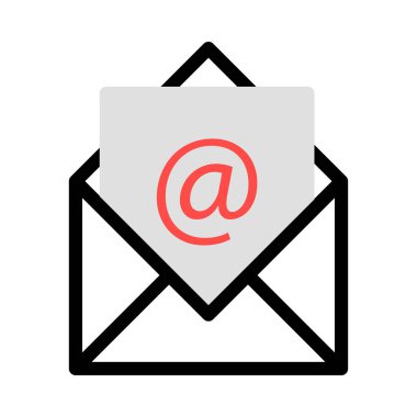 e-posta düz simgesi, vektör çizim 