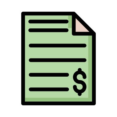 Belge web simgesi beyaz arka plan üzerinde izole iş için. Vektör çizim