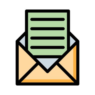 posta düz simgesi, vektör illüstrasyonu 