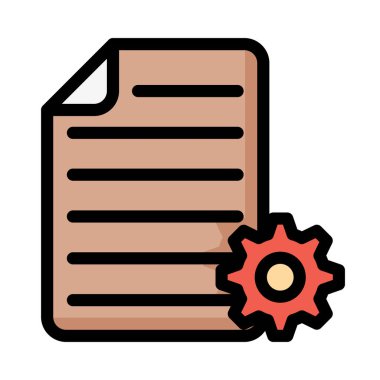 Belge web simgesi beyaz arka plan üzerinde izole iş için. Vektör çizim