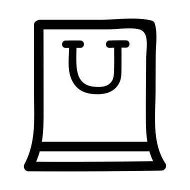 alışveriş çantası düz simgesi, vektör