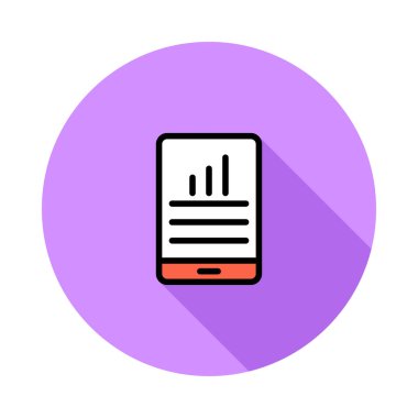 Beyaz arka plan, vektör, illüstrasyon izole smartphone ekran düz simgesini grafikte büyüyen