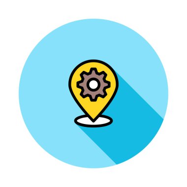 Düz beyaz arka plan, vektör, illüstrasyon izole iş simgesi