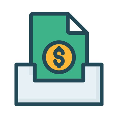 İş düz simge vektör, illüstrasyon