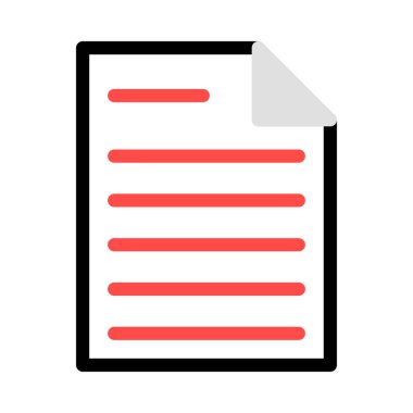 Belge web simgesi beyaz arka plan üzerinde izole iş için. Vektör çizim