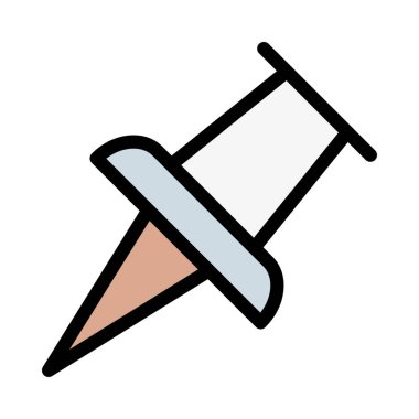 Kağıt PIN'i simge vektör çizim 