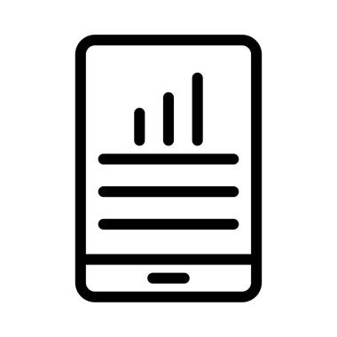 Beyaz arka plan, vektör, illüstrasyon izole smartphone ekran düz simgesini grafikte büyüyen