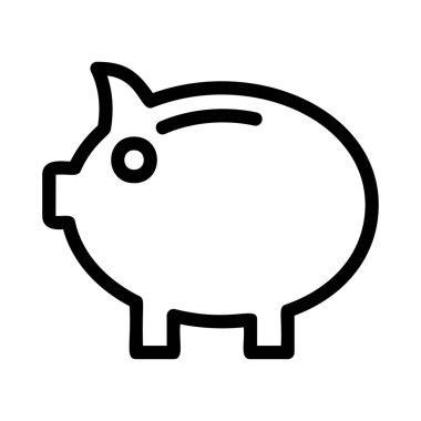 domuz kumbarası ikon vektör çizimi 