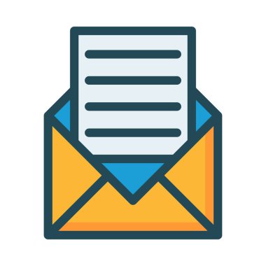 posta düz simgesi, vektör illüstrasyonu 