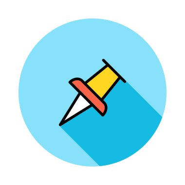 Kağıt PIN'i simge vektör çizim 