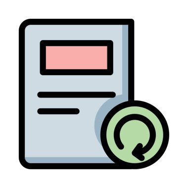 Belge web simgesi beyaz arka plan üzerinde izole iş için. Vektör çizim