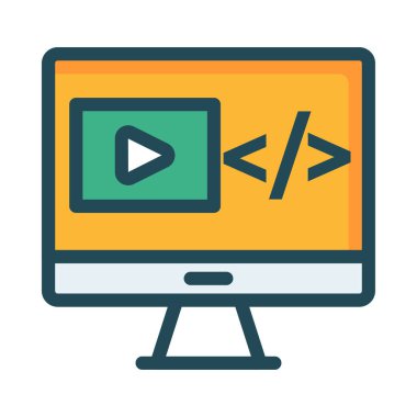 İş düz simge vektör, illüstrasyon