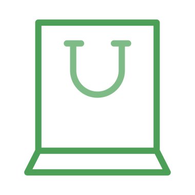 alışveriş çantası düz simgesi, vektör