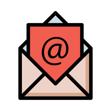 e-posta düz simgesi, vektör çizim 