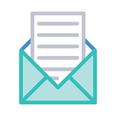 posta düz simgesi, vektör illüstrasyonu 