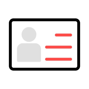 ID kart simgesi vektör illüstrasyonu 