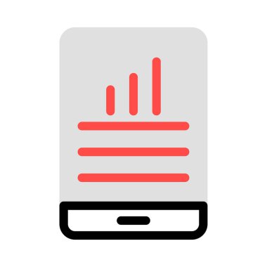 Beyaz arka plan, vektör, illüstrasyon izole smartphone ekran düz simgesini grafikte büyüyen